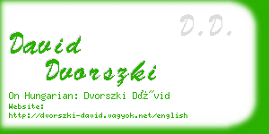 david dvorszki business card